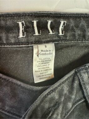 Elle Washed Black Denim Skirt